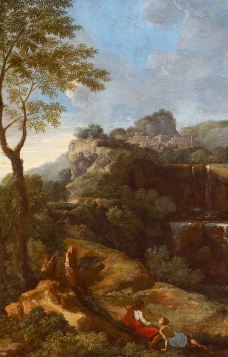 Un paesaggio montuoso all'italiana con figure - National Trust